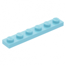LEGO lapos elem 1x6, közép azúrkék (3666)